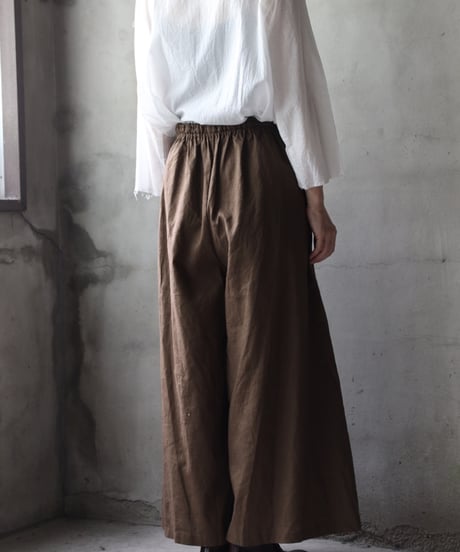 cavane キャヴァネ / Wide Petti Pants Linen/Cottonパンツ/ca-25094
