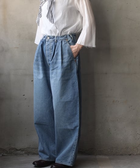 Dulcamaraドゥルカマラ / デニムシンプル2タックサイドPT UNISEX / dl-26008(D126-P553)