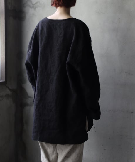 klauseクロイゼ / Sun-dried Linen C.S Shirt Middle Lengthシャツ/ kla-25012