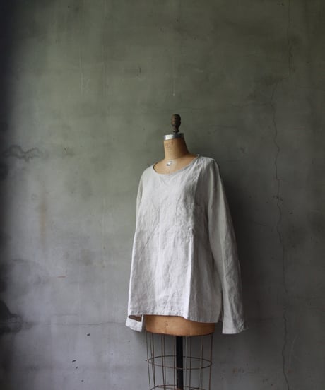 Au Vrai Chic/ Crew Shirt No Collar Long sleeve/ Au-24006