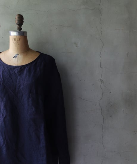 Au Vrai Chic/ Crew Shirt No Collar Long sleeve/ Au-24005