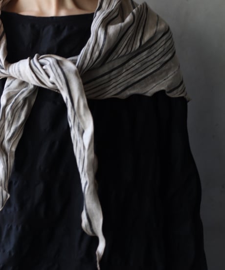 cavane キャヴァネ / Limited Scarf with tassel linen100スカーフ / ca-26040