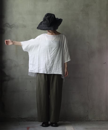 cavane キャヴァネ / Tunic half-sleeve Linen100シャツ / ca-25112