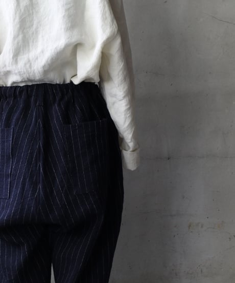 klauseクロイゼ / C/L Stripe Loose Fitting Tapered Trousers (平織/中厚手) / kla-25010