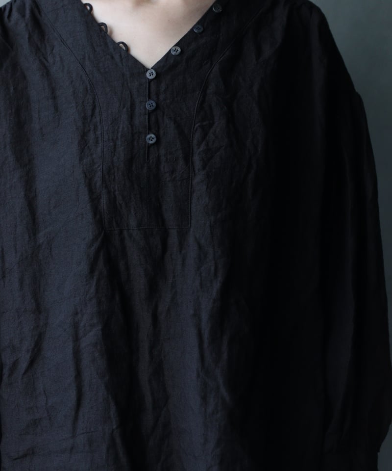 キャヴァネ　cavane リネン　ブラウス　ベージュ　Ｆ　長袖 レース立衿ブラウス｜KarLParkLane Style ONLINE SHOP