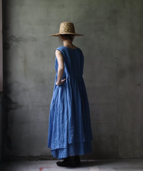 cavane キャヴァネ / Gathered dress linen100ワンピース / ca-25120