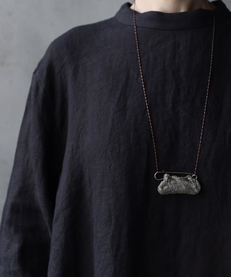 klauseクロイゼ / 天日干しTwill Linen Band Collar Shirt Long Dress/ kla-26002