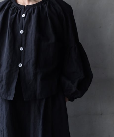 cavane キャヴァネ / Balloon sleeve over-shirt Linen&Cotton100ブラウス/ ca-26032