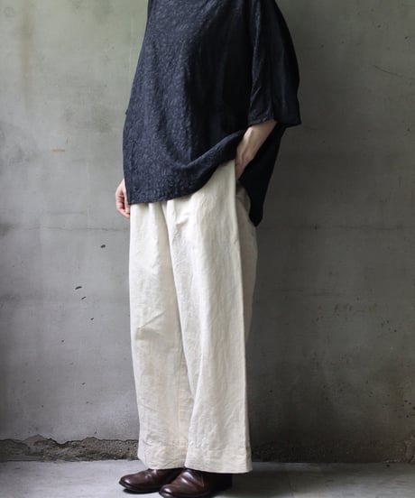 cavane キャヴァネ / Tunic half-sleeve Jacquardシャツ / ca-25079