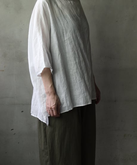 cavane キャヴァネ / Tunic half-sleeve Linen100シャツ / ca-25112