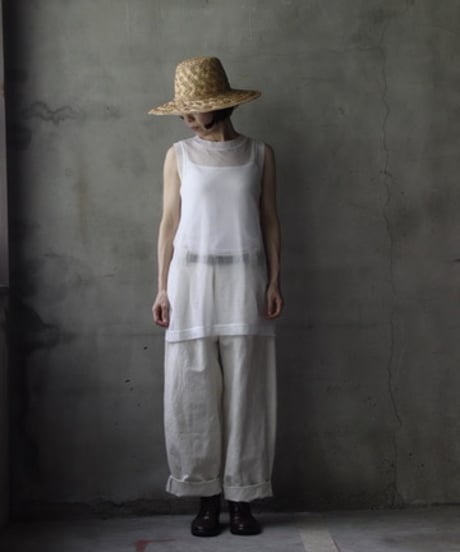 NATIVE VILLAGE ネイティブヴィレッジ / No.7/ Where the fog clears バックオープンノースリーブ（foggy white）/ na-25012