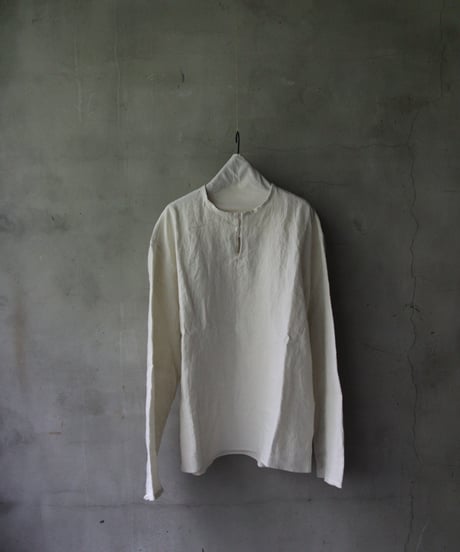 klauseクロイゼ / Sun-dried Linen C.S Slit Neck Shirtシャツ/ kla-25013