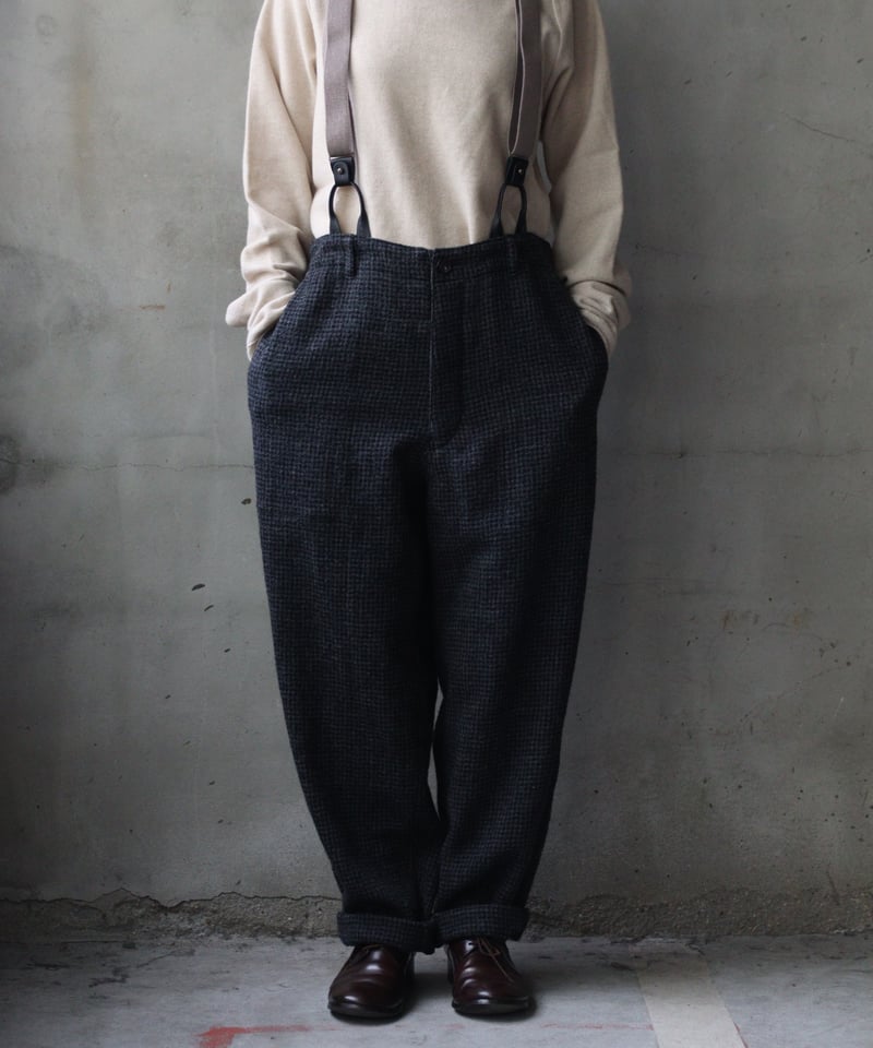 cavane キャヴァネ / Over-pants with suspender wool10