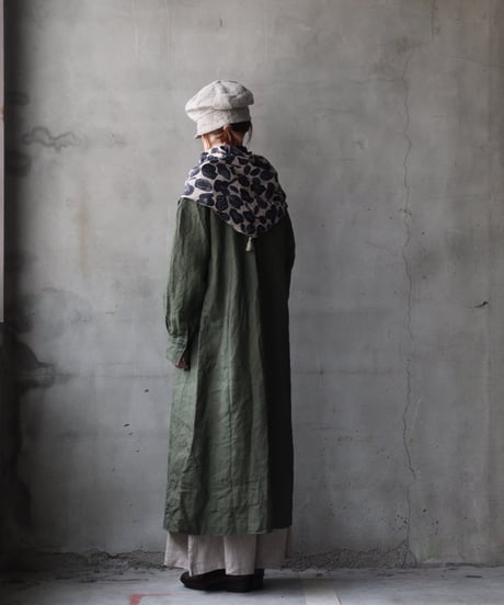 cavane キャヴァネ / Shirt-Dress Linen100硫化染めワンピース / ca-26019