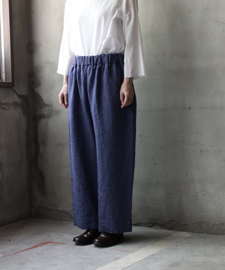 cavane キャヴァネ / Denim Wide TrousersⅡ Linen&Woolパンツ/ca-25057