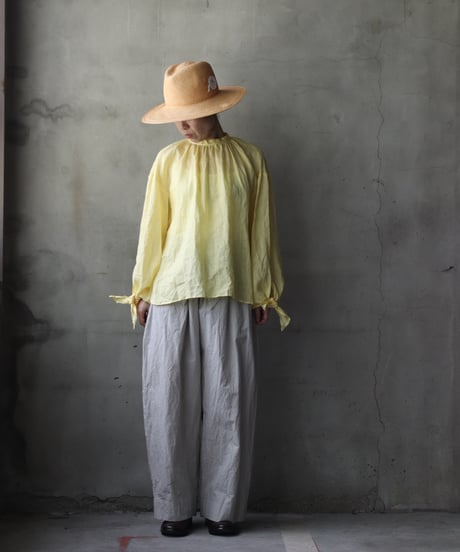 cavane キャヴァネ / Gather Neck Pullover Blouse linen100ブラウス / ca-26067