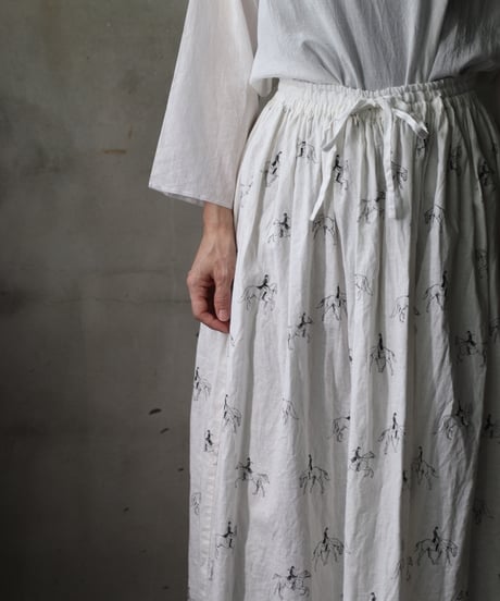 cavane キャヴァネ / Gatehered Petti Skirt Cotton/Linen100スカート/ca-25141