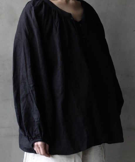 cavane キャヴァネ / Raglan puff-sleeve blouse Linen100天日干しブラウス / ca-26048