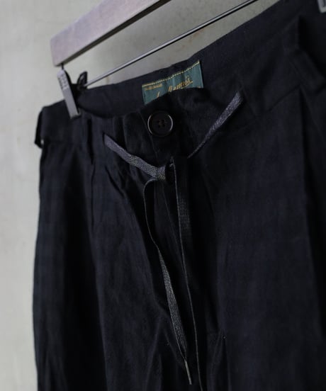 ALEKSANDR MANAMISアレクサンダーマナミ/ BLACK CHECK LOOSE PANT - CHECKED BLACKトラウザーズ / am-25022