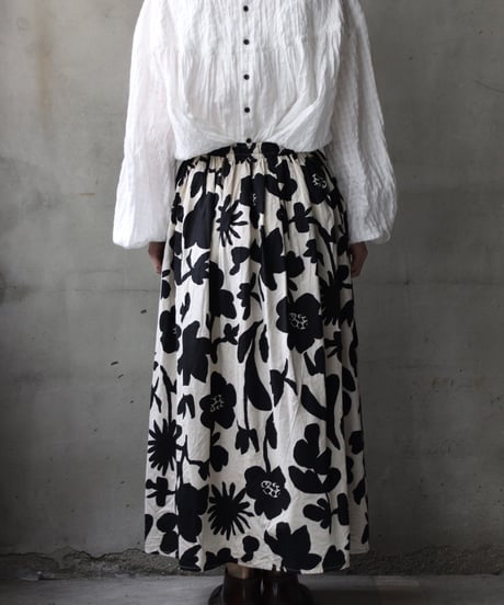 cavane キャヴァネ / Gatehered Petti Skirt Cotton&linenスカート/ ca-26050