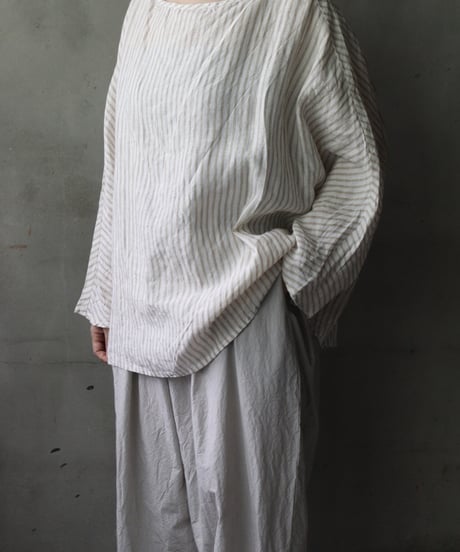 cavane キャヴァネ / Tunic long-sleeve Linen100シャツ / ca-26086