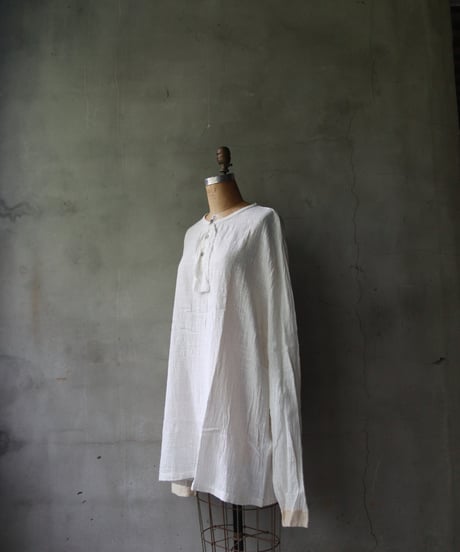 MAVRANYMA / Organic Low Cotton Henley Long-sleeve / Mav-24004