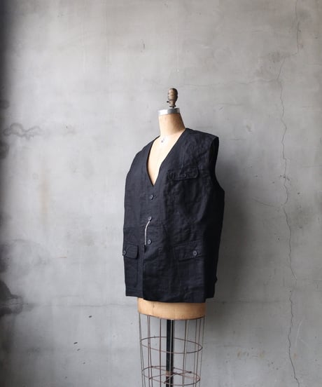 KLASICA クラシカ / Deconstructed Work Wear Vest "MALAKOFF"-dbベスト / kl-26008