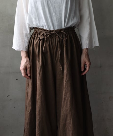 cavane キャヴァネ / Wide Petti Pants Linen/Cottonパンツ/ca-25094