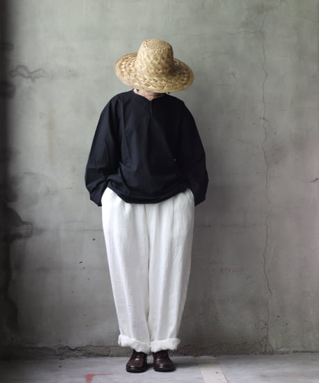 klauseクロイゼ / Belarus linen Loose Fitting Tapered Trousers"Wide"no2 (綾織/中厚手）/ kla-24012
