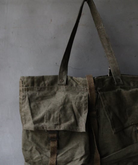Euro select ユーロセレクト/ Vintage Millitary linen fabric bagバッグ/ eu-26005