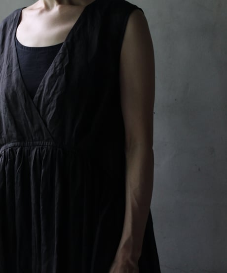 cavane キャヴァネ / Gathered dress linen100ワンピース / ca-25119
