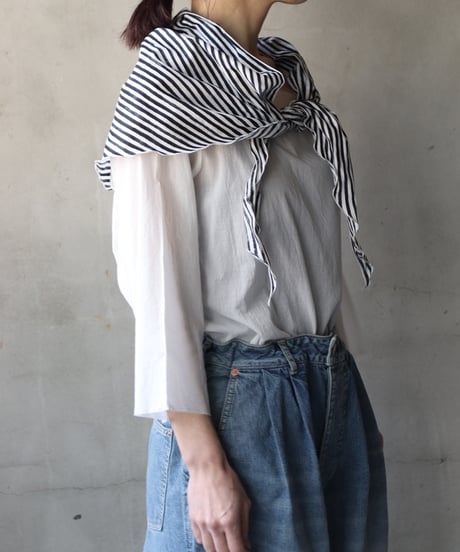 cavane キャヴァネ / Limited Scarf with tassel linen&cotton100スカーフ / ca-26042