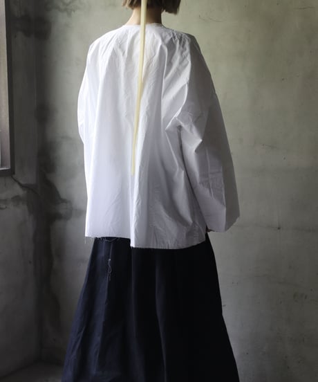 SCHA シャー/ Round Neck Open Front Volume Top" OE "-PAPER COTTON HEAVY- / Sc-23008 ( Art#1724)
