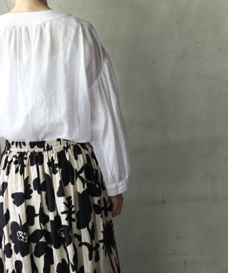 cavane キャヴァネ / Gatehered Petti Skirt Cotton&linenスカート/ ca-26071