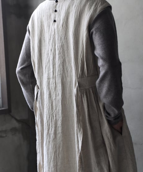 cavane キャヴァネ / Gathered dressⅡ wool & linen ワンピース / ca-25179
