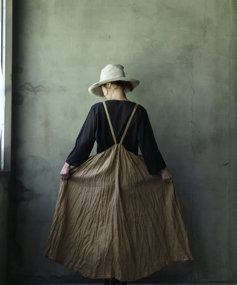 cavane キャヴァネ / Linen-Jumper skirtスカート/ ca-24131 cavane キャヴァネ / Linen-Jumper skirtスカート/ ca-24131