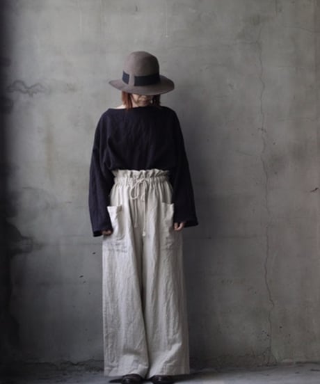 cavane キャヴァネ / Side-Pocket wide pants wool/linenパンツ / ca-25156