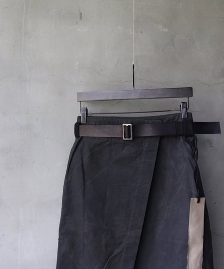 BIEK VERSTAPPEN / WRAP SKIRT WITH LEATHER BELTスカート /  Bie-25014(SK01-F)