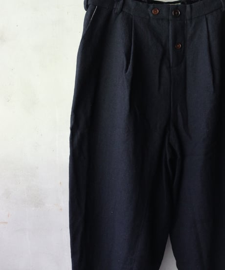 ALEKSANDR MANAMISアレクサンダーマナミ/ VELVET WOOL HECTOR PANT - BLACKトラウザーズ / am-25019
