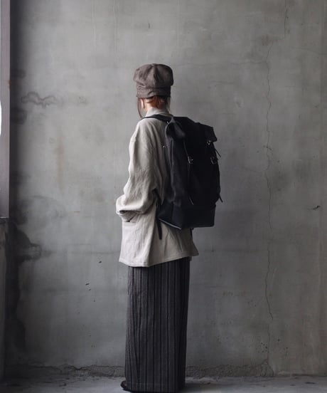 klauseクロイゼ / LEATHER BACK PACK VINTAGE SAKE BAG（酒袋・鉄媒染)/ kla-26035