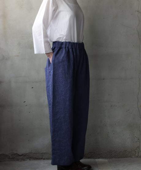 cavane キャヴァネ / Denim Wide TrousersⅡ Linen&Woolパンツ/ca-25057