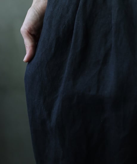 cavane キャヴァネ / Over-Tuck pants with suspender反応染め(硫化)+墨染めパンツ / ca-26078