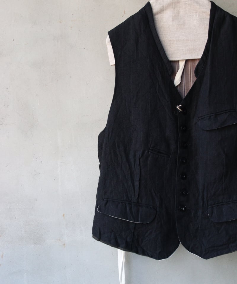 KLASICA クラシカ / CARRE-VS ベスト　ジレ クラシカ KLASICA Box Shaped 7 Button Vest （Vintage Stripe