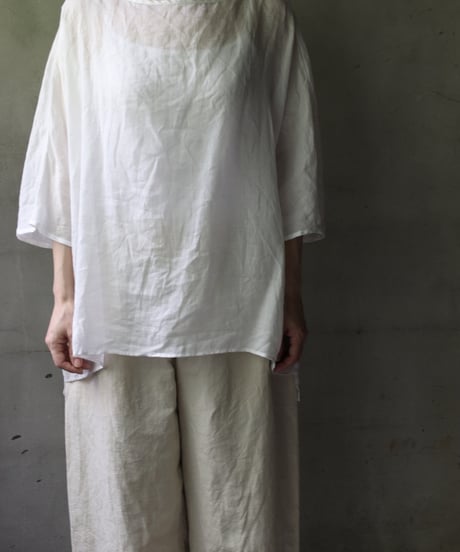 cavane キャヴァネ / Tunic half-sleeve Linen100シャツ / ca-25078
