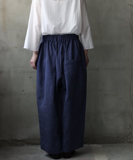 cavane キャヴァネ / Denim Wide TrousersⅡ Linen&Woolパンツ/ca-25057