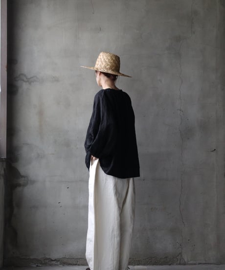cavane キャヴァネ / Raglan puff-sleeve blouse Linen100天日干しブラウス / ca-26048