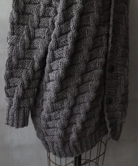 BIEK VERSTAPPEN / HAND KNITTED CARDIGAN手編みニット / Bie-24025(KNH-big)