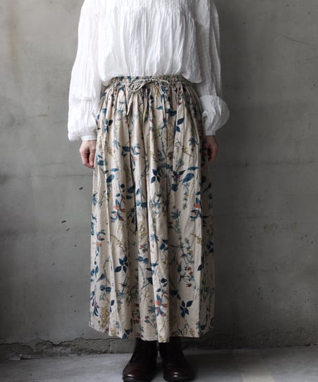 cavane キャヴァネ / Gatehered Petti Skirt linen&Cottonスカート/ ca-26049