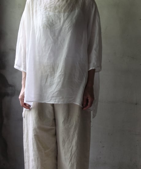 cavane キャヴァネ / Tunic half-sleeve Linen100シャツ / ca-25078