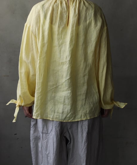 cavane キャヴァネ / Gather Neck Pullover Blouse linen100ブラウス / ca-26067